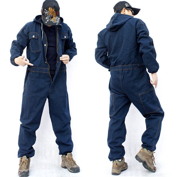 4xl 2018 new men's overalls jumpsuit long sleeve multi-pocket hood loose large size denim overalls jeans plus size, Blue
4xl 2018 new men's overalls jumpsuit long sleeve multi-pocket hood loose large size denim overalls jeans plus size, Blue