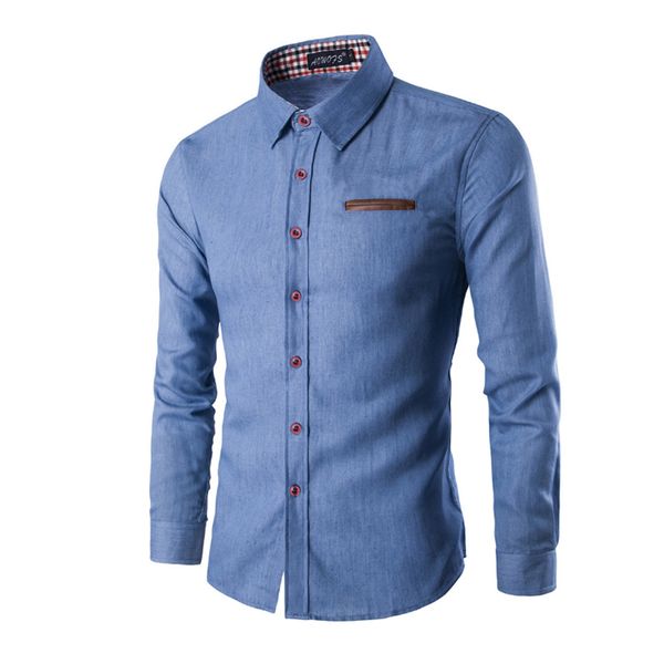 new fall shirts fashion men shirt pocket leather long sleeve slim solid smart casual single breasted blue male shirts sale, White;black
new fall shirts fashion men shirt pocket leather long sleeve slim solid smart casual single breasted blue male shirts sale, White;black