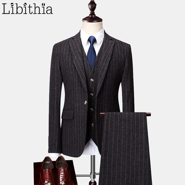 mens slim fit 3 pieces suits stripe blazer jackets woolen fabric pant vest big size 6xl winter dark grey dress wedding t224, White;black
mens slim fit 3 pieces suits stripe blazer jackets woolen fabric pant vest big size 6xl winter dark grey dress wedding t224, White;black