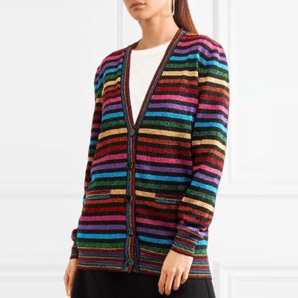 brand designer women rainbow stripes sweaters 2018 spring autumn v neck single breasted long cardigan office lady oversized, White;black
brand designer women rainbow stripes sweaters 2018 spring autumn v neck single breasted long cardigan office lady oversized, White;black