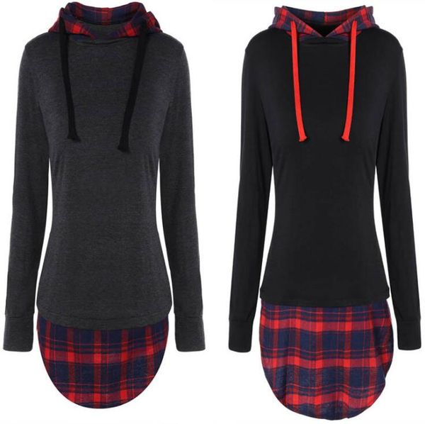 Women Hoodies Plaid Panalled Slim Fit Sweatshirt Black Gray 2 Colors Sweat Hoodie Autumn Fashion Long Sleeve T Shirts
Women Hoodies Plaid Panalled Slim Fit Sweatshirt Black Gray 2 Colors Sweat Hoodie Autumn Fashion Long Sleeve T Shirts