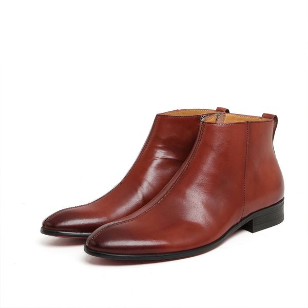autumn winter men's boots genuine leather durable waterproof men shoes zipper opening dress wedding boots, Black
autumn winter men's boots genuine leather durable waterproof men shoes zipper opening dress wedding boots, Black