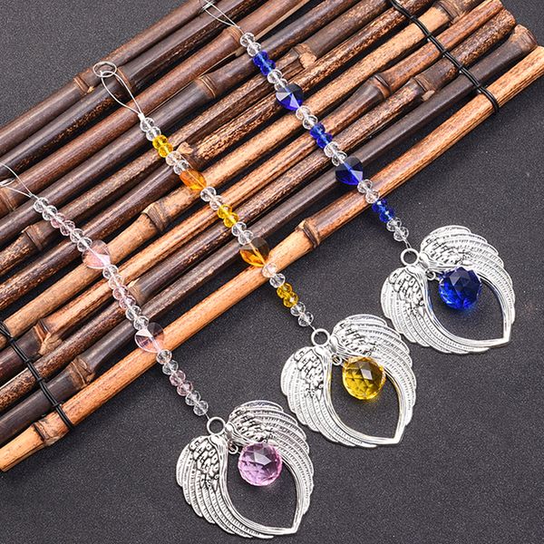 6pcs glass crystal peach heart suncatcher prism hanging angel wings pendant handmade ornament home wedding decoration wqm136 
6pcs glass crystal peach heart suncatcher prism hanging angel wings pendant handmade ornament home wedding decoration wqm136