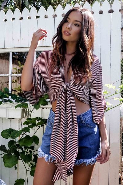 europe and the united states summer women's wear new t-shirt straps short jacket striped shirt k0505, White
europe and the united states summer women's wear new t-shirt straps short jacket striped shirt k0505, White