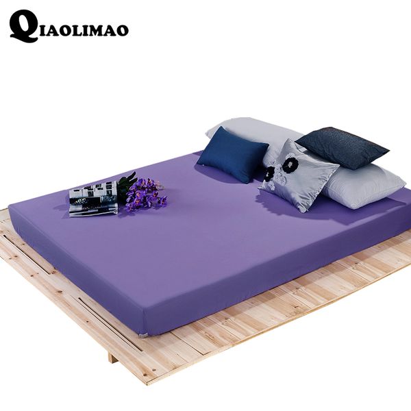 

fitted sheet mattress cover solid color sanding bedding linens bed sheets with elastic band double queen size bedsheet 160x200cm