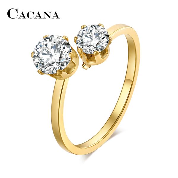 cacana titanium stainless steel rings for women wedding ring double cubic zirconia fashion jewelry wholesale no.r190 191, Silver
cacana titanium stainless steel rings for women wedding ring double cubic zirconia fashion jewelry wholesale no.r190 191, Silver