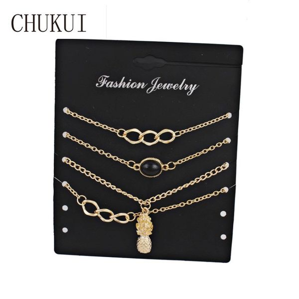 chukui chain link bracelet set gold metal chain braclet pineapple charm bracelets for women girls 2018, Black
chukui chain link bracelet set gold metal chain braclet pineapple charm bracelets for women girls 2018, Black