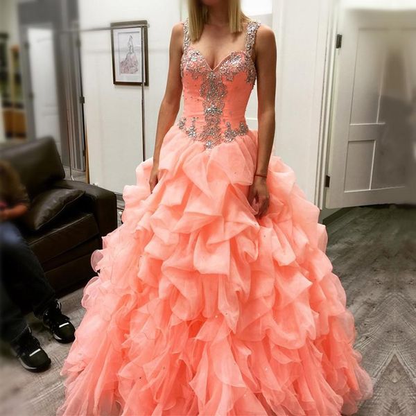 pink ball gown quinceanera dresses sweetheart sheer straps crystal beaded organza floor length illusion back sweet 16 dresses prom dresses, Blue;red
pink ball gown quinceanera dresses sweetheart sheer straps crystal beaded organza floor length illusion back sweet 16 dresses prom dresses, Blue;red
