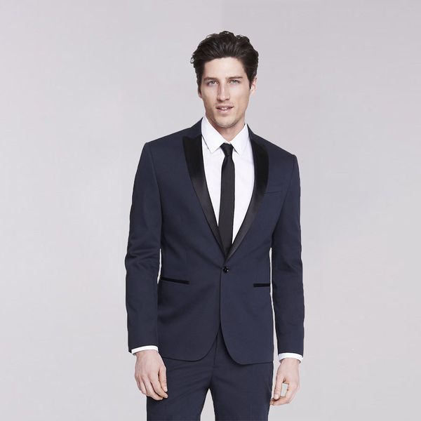 2018 slim fit groom tuxedos handsome navy blue men suits with black peaked lapel 2 piece gentle male blazers jacket classic groosmen suits, Black;gray
2018 slim fit groom tuxedos handsome navy blue men suits with black peaked lapel 2 piece gentle male blazers jacket classic groosmen suits, Black;gray