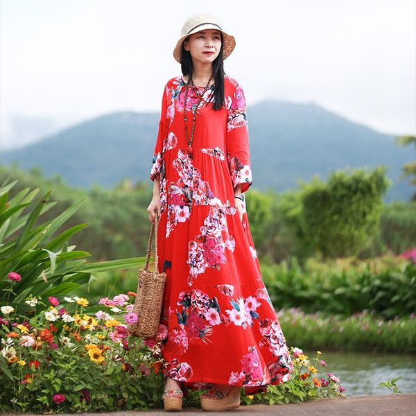 hisenky spring fall maxi women dresses three quarter sleeve floral vestidos long shirt dress mori girl cotton robe femme 7406, White;black
hisenky spring fall maxi women dresses three quarter sleeve floral vestidos long shirt dress mori girl cotton robe femme 7406, White;black