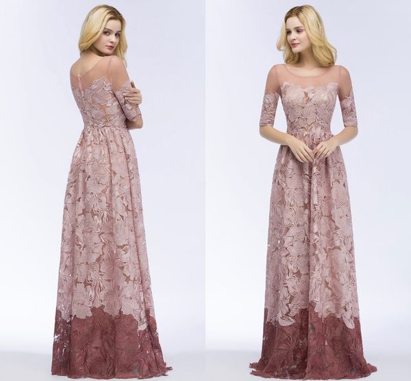 dusty pink full lace prom dresses half long sleeves jewel neck elegant mother of bride dresses wedding guest evening gowns cps910, Black;red
dusty pink full lace prom dresses half long sleeves jewel neck elegant mother of bride dresses wedding guest evening gowns cps910, Black;red