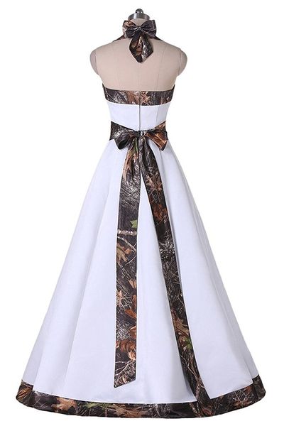 2017 simple camo halter bow a-line wedding dresses with satin floor-length plus size wedding party bridal gowns vestido de novia bw20, White
2017 simple camo halter bow a-line wedding dresses with satin floor-length plus size wedding party bridal gowns vestido de novia bw20, White
