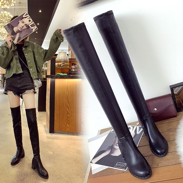 2018 fashion women casual square heel over the knee boots shoes women female winter warm high heels tessffel snow boots mujer, Black
2018 fashion women casual square heel over the knee boots shoes women female winter warm high heels tessffel snow boots mujer, Black
