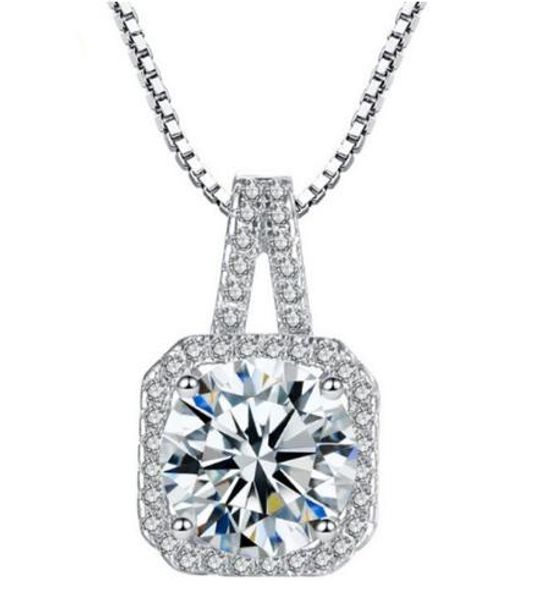 new style sparkling crystal zircon square diamond pendant necklace collarbone chain silver-plated short necklace stylish classic exquisite
new style sparkling crystal zircon square diamond pendant necklace collarbone chain silver-plated short necklace stylish classic exquisite