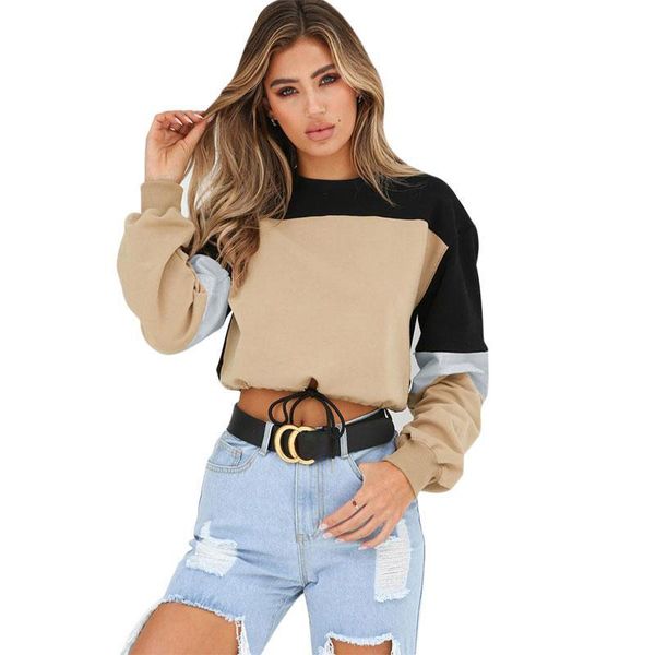women sweatshirts hoodies casual patchwork 2018 autumn winter pullovers crop elegant long sleeve lady hoody, Black
women sweatshirts hoodies casual patchwork 2018 autumn winter pullovers crop elegant long sleeve lady hoody, Black