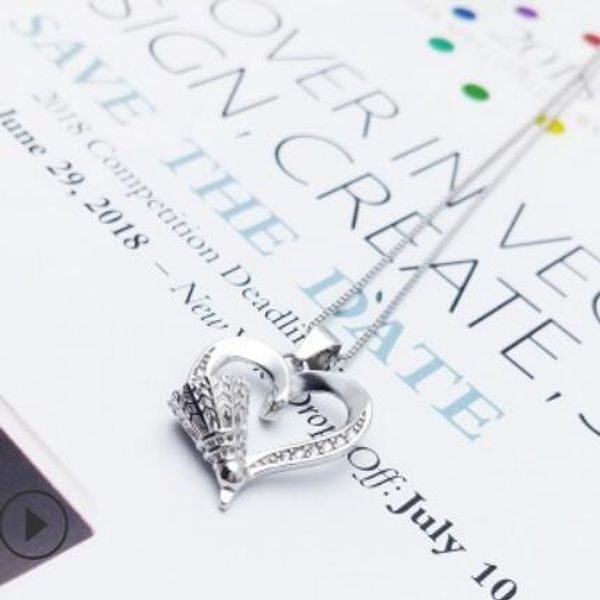 s925 sterling silver luxury jewelry necklace for women heart badminton pendant necklaces simple fashion of shipping
s925 sterling silver luxury jewelry necklace for women heart badminton pendant necklaces simple fashion of shipping