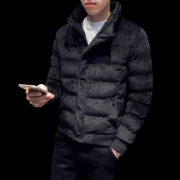 gold velvet men's short casual cotton coat collar collar thick men's cotton clothing, Black
gold velvet men's short casual cotton coat collar collar thick men's cotton clothing, Black