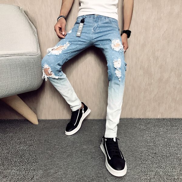 light blue men jeans fashion 2018 brand designer ripped jeans men slim fit casual print holes hip hop streetwear denim pants
light blue men jeans fashion 2018 brand designer ripped jeans men slim fit casual print holes hip hop streetwear denim pants