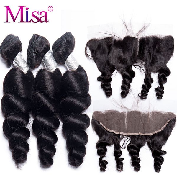 brazilian loose wave bundles closure with baby hair 3 bundles human hair remy 13x4 mi lisa lace frontal closure with bundle, Black
brazilian loose wave bundles closure with baby hair 3 bundles human hair remy 13x4 mi lisa lace frontal closure with bundle, Black