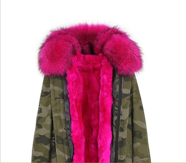 2018 female cold coats jazzevar pink raccoon fur trim women fur jacket pink rabbit fur lining khaki mini parkas, Black
2018 female cold coats jazzevar pink raccoon fur trim women fur jacket pink rabbit fur lining khaki mini parkas, Black