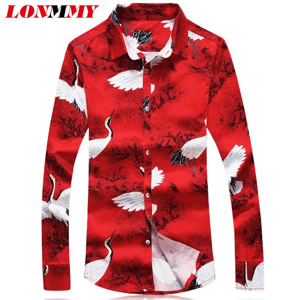 lonmmy 5xl men shirt long sleeve bird pattern blusas masculina casual shirts men dress blouses hawaii red blue 2018, White;black
lonmmy 5xl men shirt long sleeve bird pattern blusas masculina casual shirts men dress blouses hawaii red blue 2018, White;black
