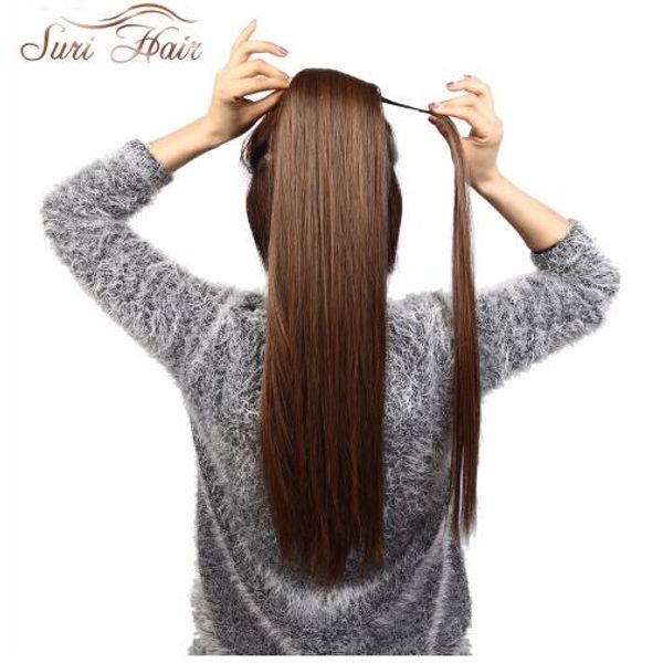 24'' long silky straight ponytails clip in synthetic pony tail heat resistant fake hair extension wrap round hairpiece, Black
24'' long silky straight ponytails clip in synthetic pony tail heat resistant fake hair extension wrap round hairpiece, Black