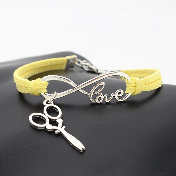 AFSHOR 2018 Stylish Christmas Gift Unique Barber Scissors Pendant Love Infinity Charm Leather Bracelet for Women Men Scissors Wrist Jewelry
AFSHOR 2018 Stylish Christmas Gift Unique Barber Scissors Pendant Love Infinity Charm Leather Bracelet for Women Men Scissors Wrist Jewelry