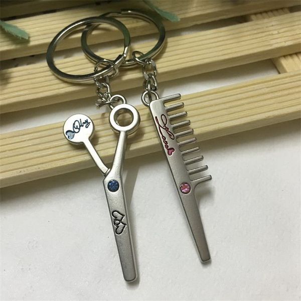 wedding favors keychains couple scissor and comb keychain lovers metal love heart keyring valentine's day gift with card, Silver
wedding favors keychains couple scissor and comb keychain lovers metal love heart keyring valentine's day gift with card, Silver