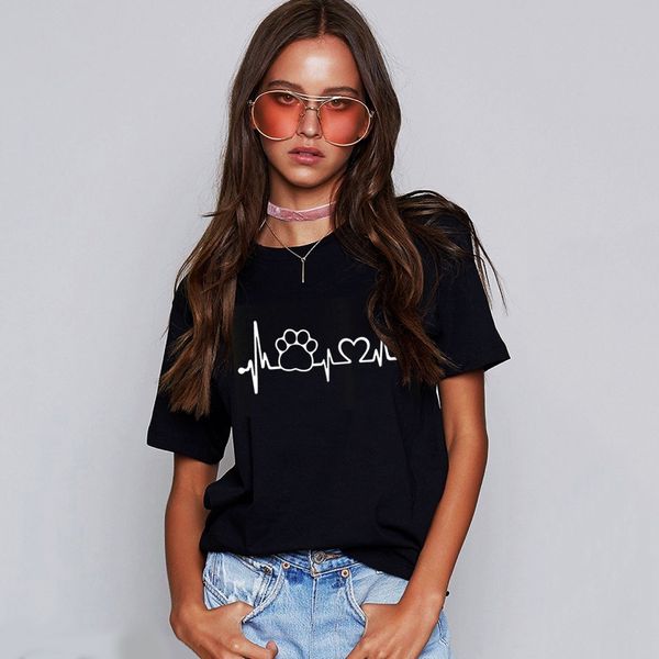 2018 women's paw heartbeat lifeline cat print t-shirt halajuku casual fun t-shirt 3 color women t-shirt summer for women wt82 wr, White
2018 women's paw heartbeat lifeline cat print t-shirt halajuku casual fun t-shirt 3 color women t-shirt summer for women wt82 wr, White