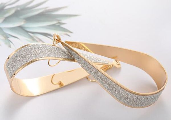 promotional price new europe and the united states popular metal electroplating abrasive water drop earrings polished earrings fashion, Silver 
promotional price new europe and the united states popular metal electroplating abrasive water drop earrings polished earrings fashion, Silver