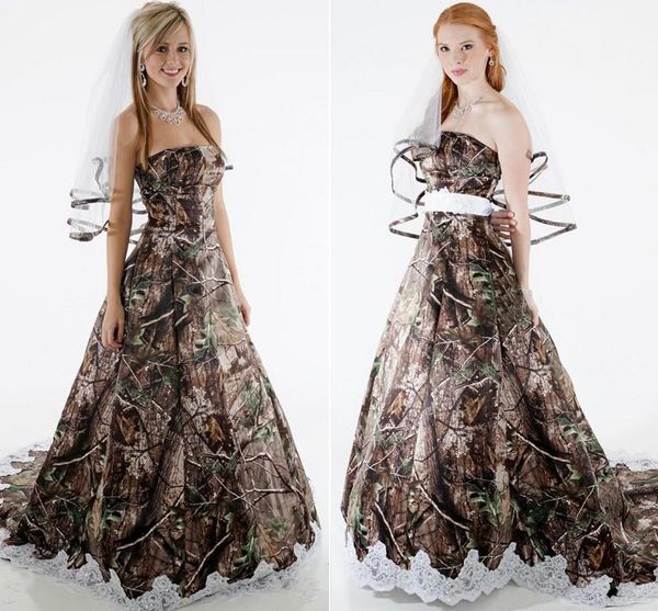 2018 modest camo wedding dresses strapless appliques backless camouflage country farm wedding gowns brush train bridal dresses, White
2018 modest camo wedding dresses strapless appliques backless camouflage country farm wedding gowns brush train bridal dresses, White