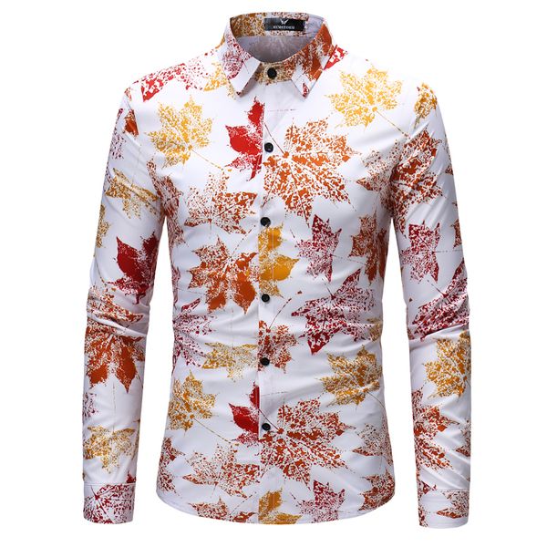 2018 shirt men spring new floral print slim fit shirt cotton turn-down collar single breasted design z30, White;black
2018 shirt men spring new floral print slim fit shirt cotton turn-down collar single breasted design z30, White;black