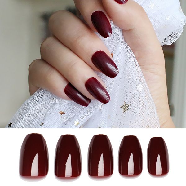 100pc ballerinas nails tips coffin shape pure wine red purple full cover fake nails french acrylic artificial false nail, Red;gold
100pc ballerinas nails tips coffin shape pure wine red purple full cover fake nails french acrylic artificial false nail, Red;gold