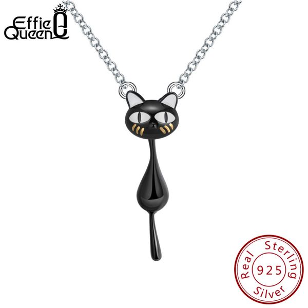 effie queen 100% 925 sterling silver necklace for women white enamel cute animal pendants necklaces black cat jewelry gift bn101
effie queen 100% 925 sterling silver necklace for women white enamel cute animal pendants necklaces black cat jewelry gift bn101
