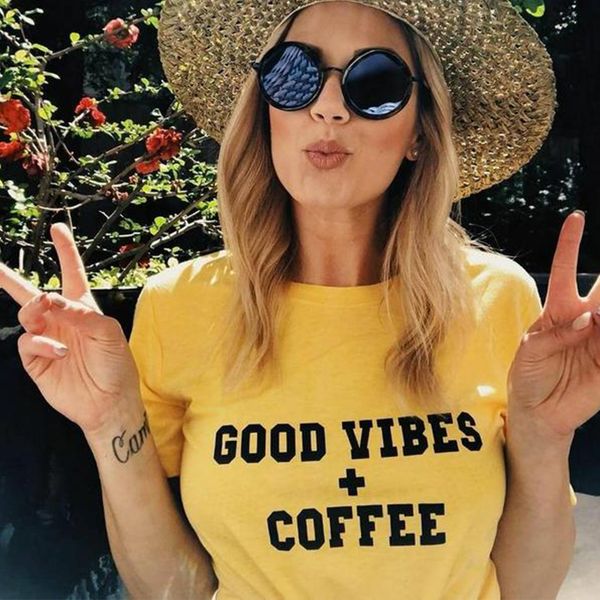 хорошо vibes + кофе tshirt женщина желтый tee хорошо vibes только кофе t рубашка с коротким рукавом подарки моды футболка падения корабли, White
хорошо vibes + кофе tshirt женщина желтый tee хорошо vibes только кофе t рубашка с коротким рукавом подарки моды футболка падения корабли, White