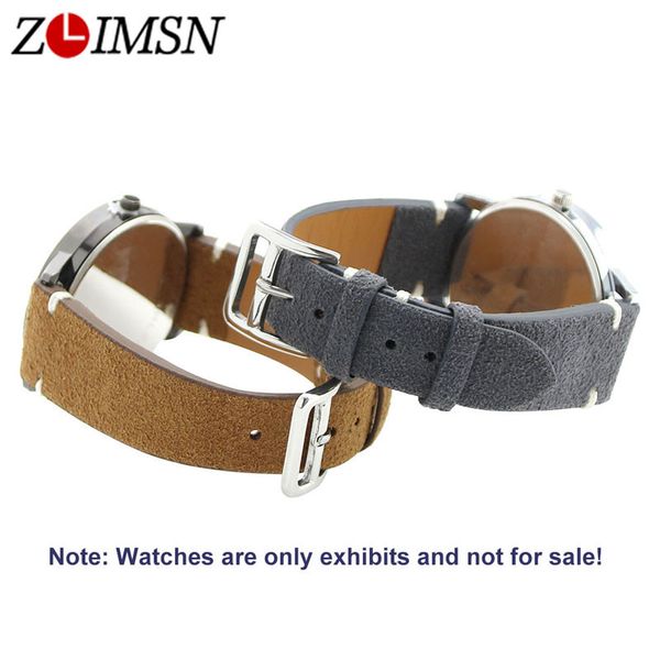

zlimsn men women genuine leather watch bands watches accessories replacement 20mm belt suitable for watchband wristband, Black;brown