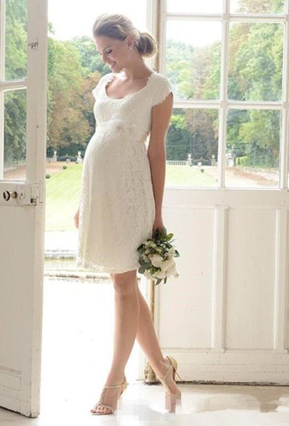 maternity short lace wedding dresses summer style matched flower sash cap sleeve knee length empire pregnant bridal gowns 2019 custom w875, White
maternity short lace wedding dresses summer style matched flower sash cap sleeve knee length empire pregnant bridal gowns 2019 custom w875, White