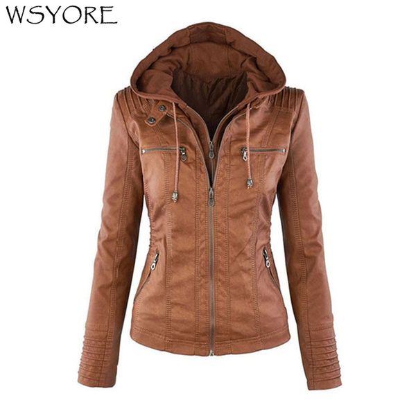 wsyore plus size leather jacket women autumn and winter hooded long-sleeve slim jackets faux leather jacket woman's coat ns692, Black
wsyore plus size leather jacket women autumn and winter hooded long-sleeve slim jackets faux leather jacket woman's coat ns692, Black