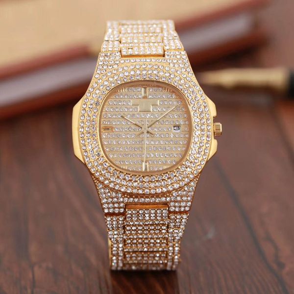 AAA relogio masculino luxury all diamond mens watch gold dress wrist watch Blue dials mechanical watches prices Cheap box Male clock stain
AAA relogio masculino luxury all diamond mens watch gold dress wrist watch Blue dials mechanical watches prices Cheap box Male clock stain