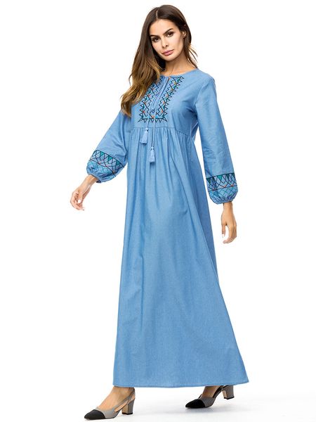 187306 denim casual embroidery loose large size dress autumn embroidered dress muslim robes ofu tamaitai mosalemi moslemi naiste kleit, Red
187306 denim casual embroidery loose large size dress autumn embroidered dress muslim robes ofu tamaitai mosalemi moslemi naiste kleit, Red