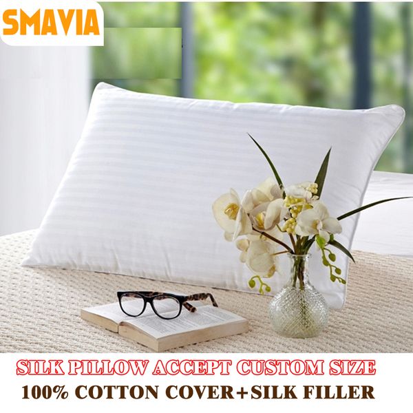 smavia silk filled pillow 100% cotton cover zero pressure soft bedding pillow 48*75cm/51*66cm/51*92cm/66*66cm accept custom size
smavia silk filled pillow 100% cotton cover zero pressure soft bedding pillow 48*75cm/51*66cm/51*92cm/66*66cm accept custom size