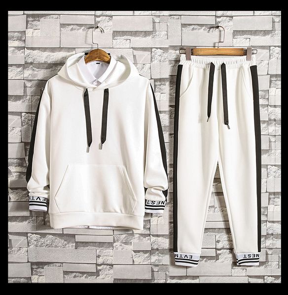 sweatsuit men pullover hooded hoodies long trousers sweatpants tracksuits man panelled design sweatshirts pants 2 pcs sets mens clothing, Gray
sweatsuit men pullover hooded hoodies long trousers sweatpants tracksuits man panelled design sweatshirts pants 2 pcs sets mens clothing, Gray