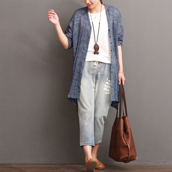 2018 zanzea women summer blouse long sleeve loose shirt casual baggy long cardigan buttons kimono chemise femme plus size, White
2018 zanzea women summer blouse long sleeve loose shirt casual baggy long cardigan buttons kimono chemise femme plus size, White