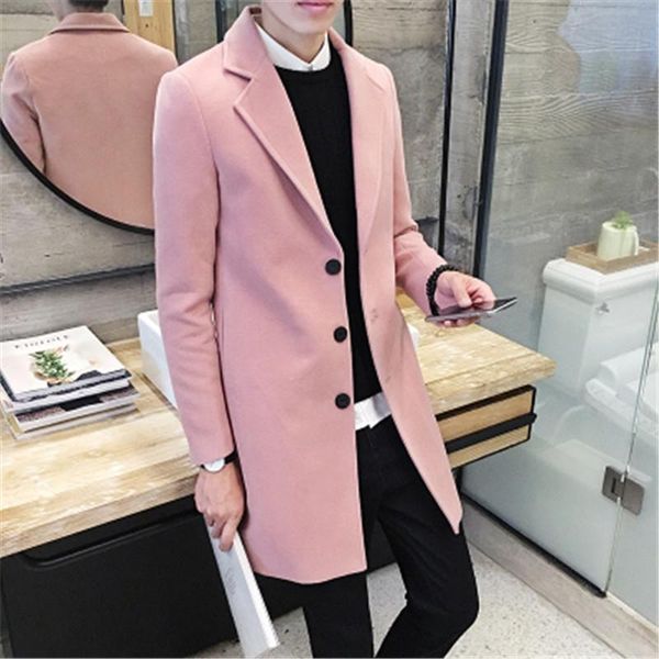 wholesale- men's 2018 new winter coat korean slim tide men's long coat male british style woolen coat male tide leisure big yards, Black
wholesale- men's 2018 new winter coat korean slim tide men's long coat male british style woolen coat male tide leisure big yards, Black