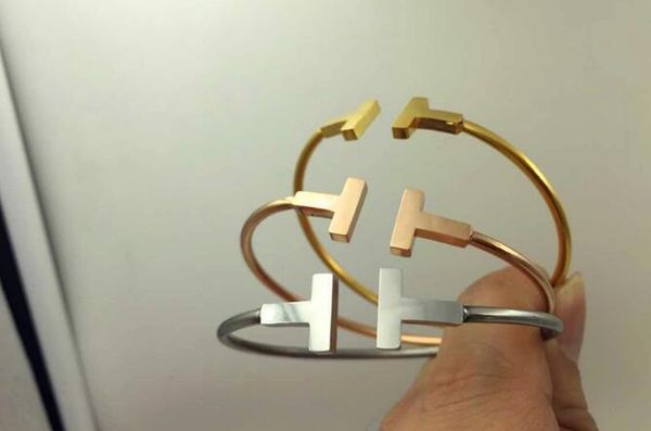 the new double-t letter opening bracelet 18k rose gold-plated european and american fashion wild female bracelet, Golden;silver
the new double-t letter opening bracelet 18k rose gold-plated european and american fashion wild female bracelet, Golden;silver