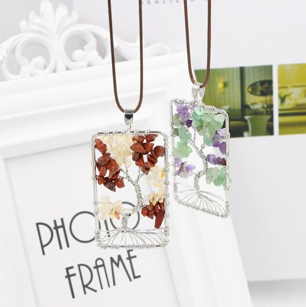 7 chakra tree of life quartz necklace multicolor women rainbow natural stone pendant leather rope chain for ladies fashion jewelry, Silver
7 chakra tree of life quartz necklace multicolor women rainbow natural stone pendant leather rope chain for ladies fashion jewelry, Silver