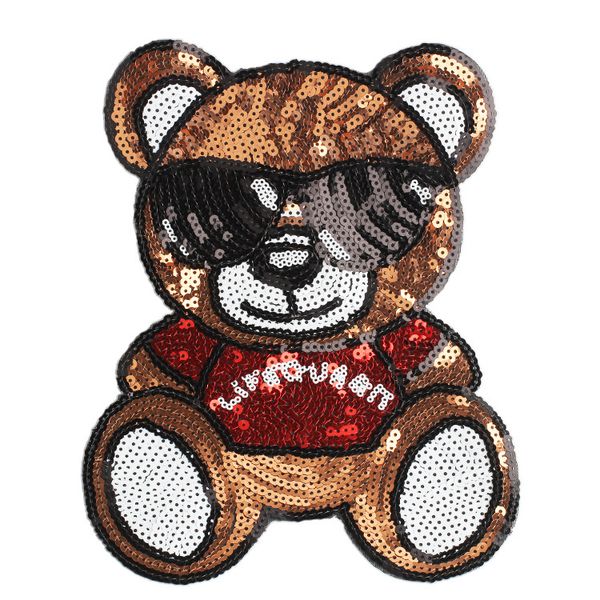 gugutree embroidery paillette big bear patches cartoon patches badges applique patches for clothing, Black
gugutree embroidery paillette big bear patches cartoon patches badges applique patches for clothing, Black