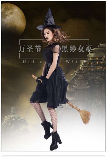 halloween dress cosplay costumes witch clothes women masquerade costume black maxi dress/hat/vbelt/glove sets, Black;red
halloween dress cosplay costumes witch clothes women masquerade costume black maxi dress/hat/vbelt/glove sets, Black;red