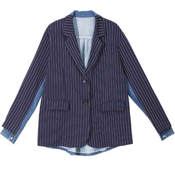 womens striped jean jacket 2018 spring autumn fashion ladies loose parka casual street overcoat denim splice female suit coats, Black;brown
womens striped jean jacket 2018 spring autumn fashion ladies loose parka casual street overcoat denim splice female suit coats, Black;brown