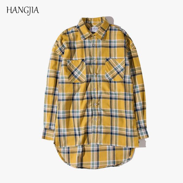 high street yellow plaid long sleeve shirt tide men fashion front short back long loose shirt youth urban clothes, White;black
high street yellow plaid long sleeve shirt tide men fashion front short back long loose shirt youth urban clothes, White;black